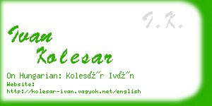 ivan kolesar business card